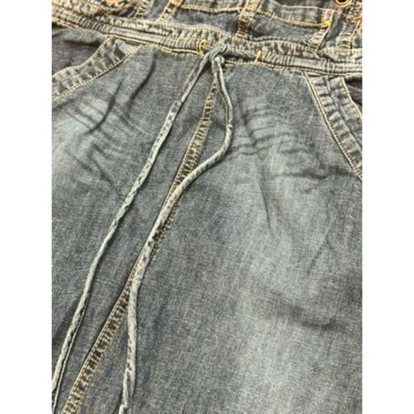Denim Overall Suspender Pinafore Dress Anthropologie Straps Pockets Pilcro XS - Picture 2 of 6